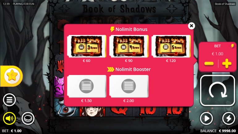 Book of Shadows - Buy-in options