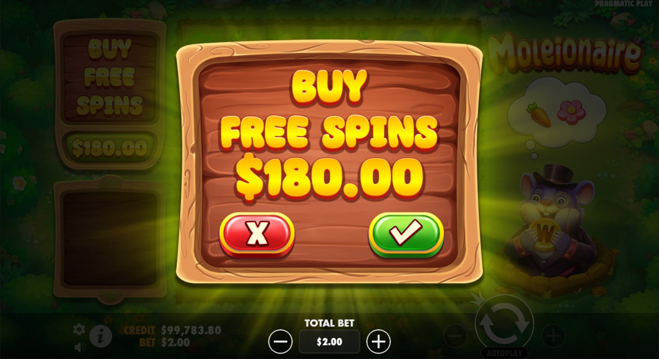 Moleionaire - Bonus buy feature