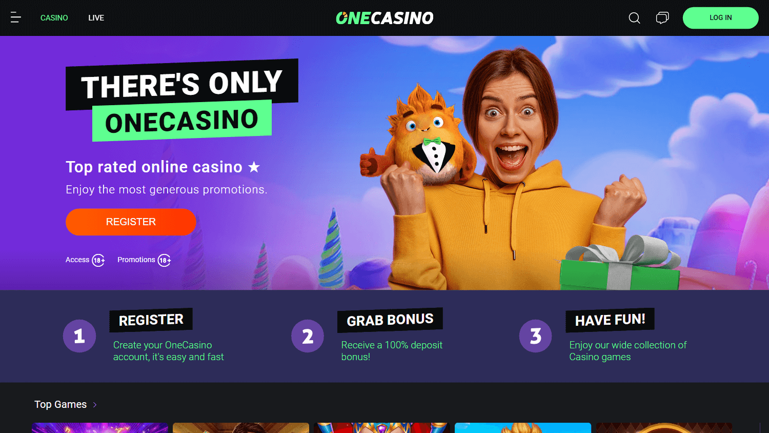 one_casino_homepage_desktop