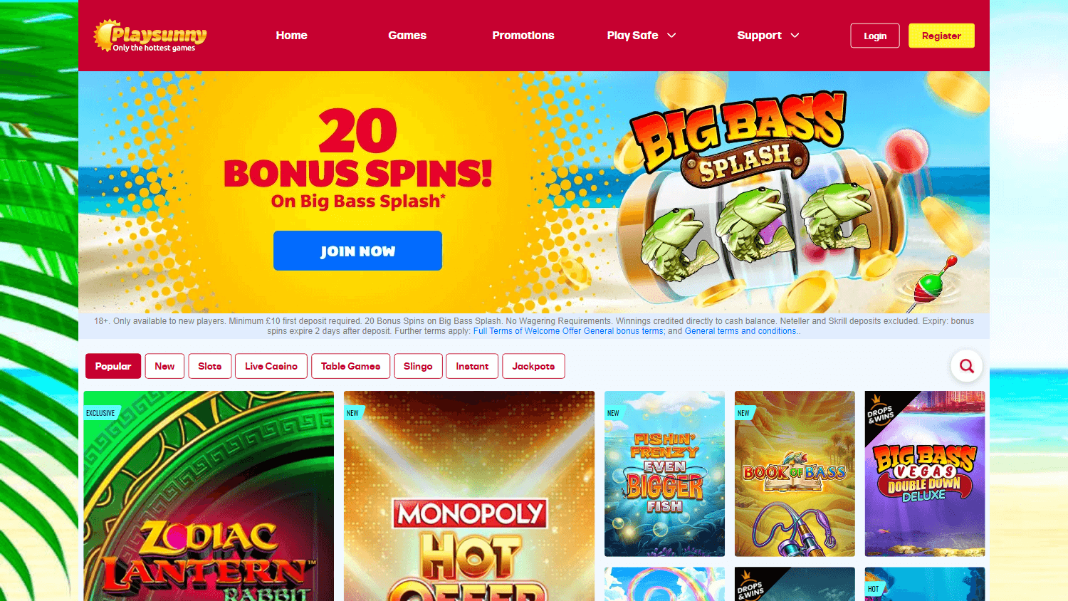 playsunny_casino_uk_homepage_desktop