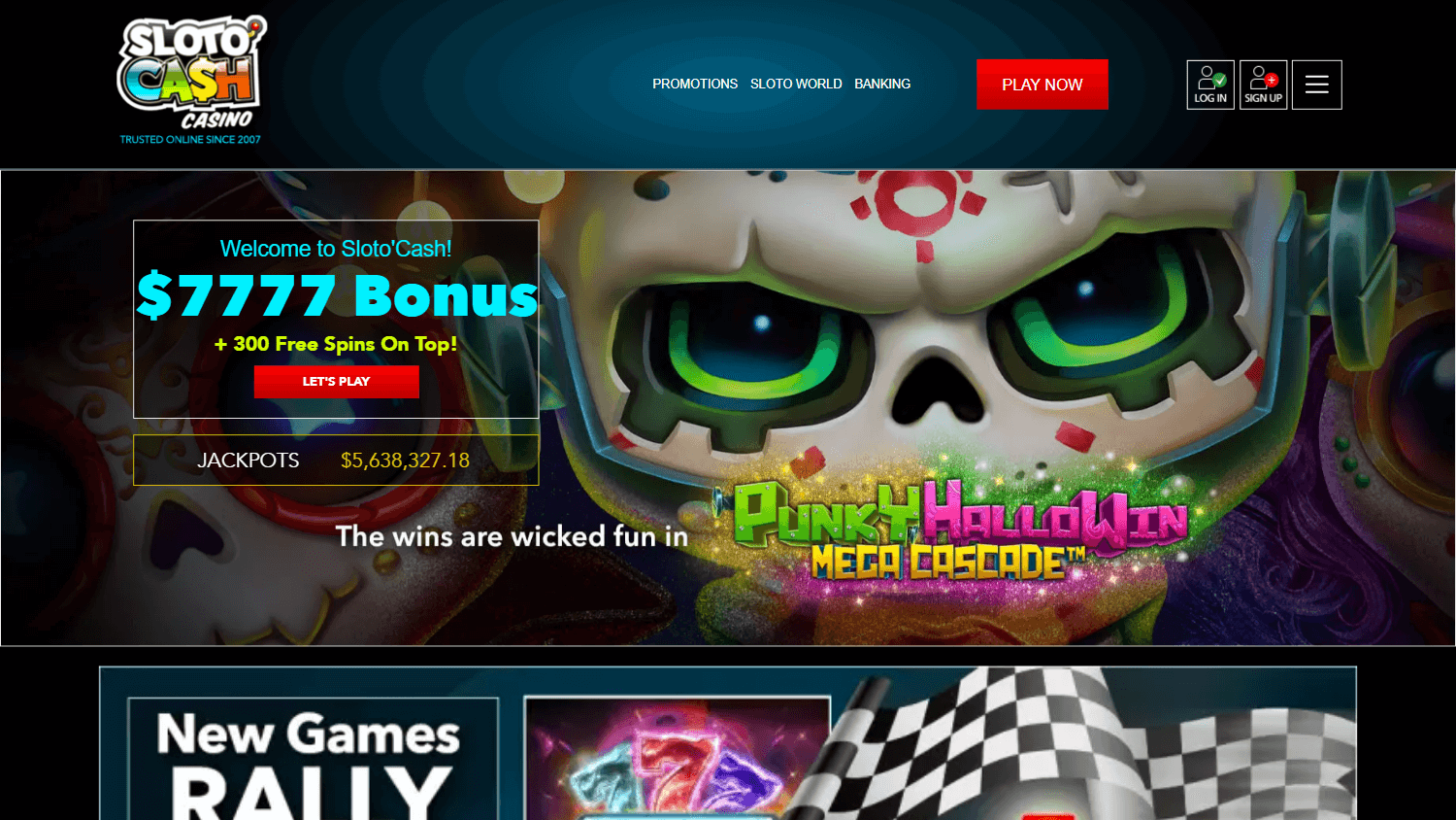 sloto'cash_casino_homepage_desktop