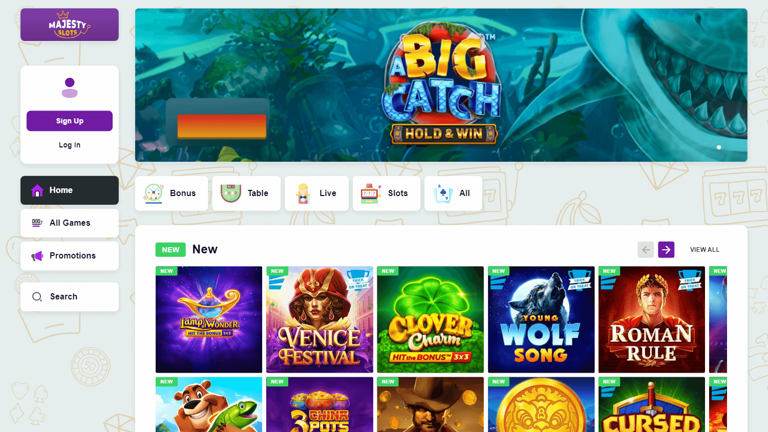 majestyslots_casino_homepage_desktop