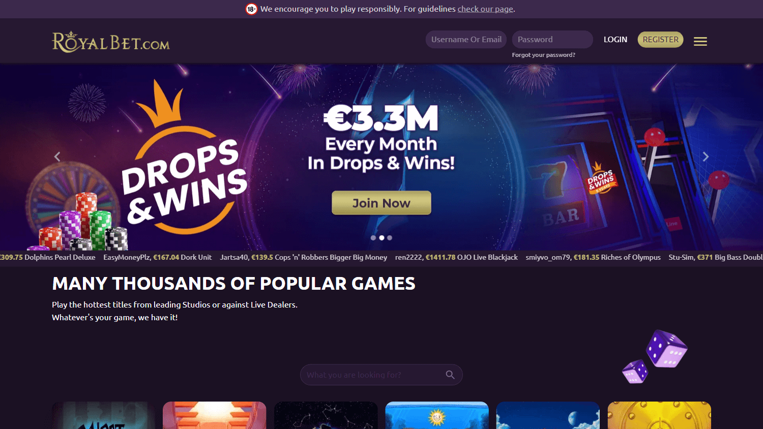 royal_bet_casino_homepage_desktop