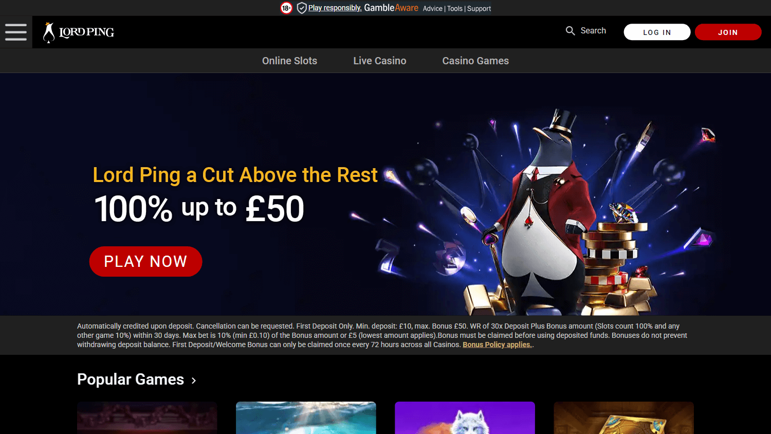 lord_ping_casino_uk_homepage_desktop