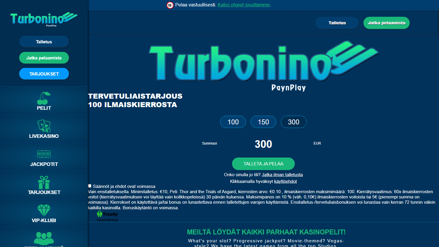 turbonino_casino_homepage_desktop