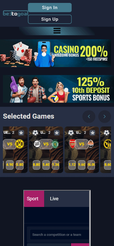 bettogoal_casino_homepage_mobile