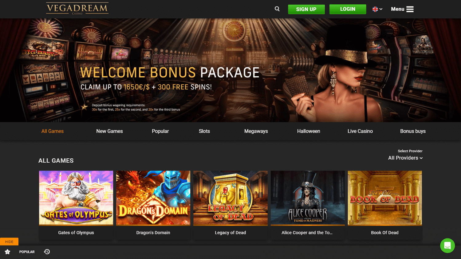 vegadream_casino_homepage_desktop