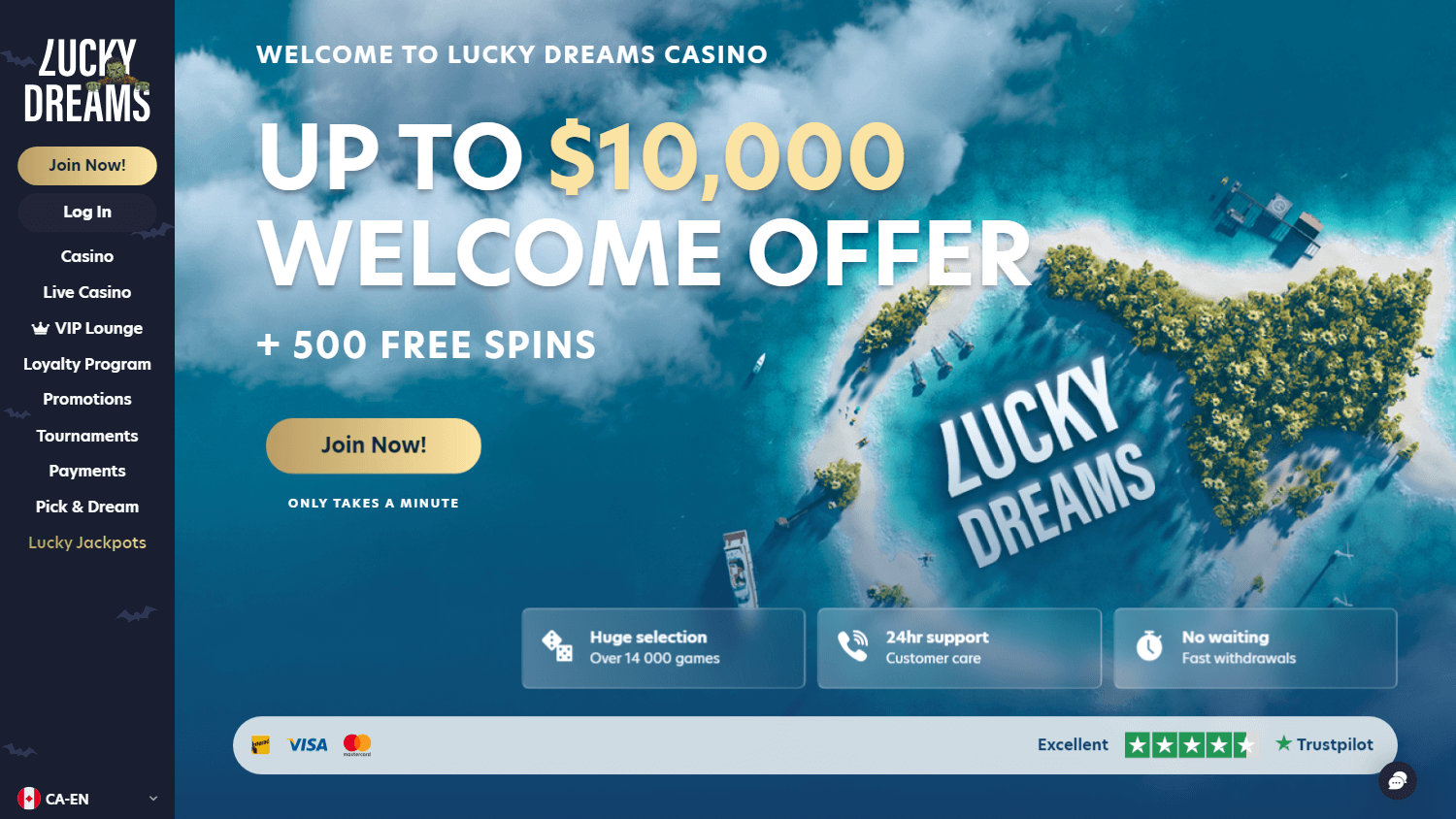 luckydreams_casino_homepage_desktop