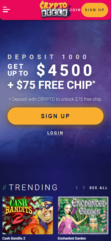 cryptoreels_casino_homepage_mobile