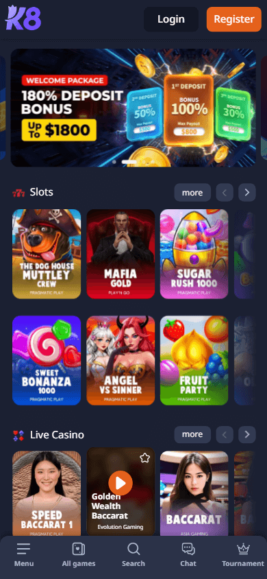 k8_casino_homepage_mobile