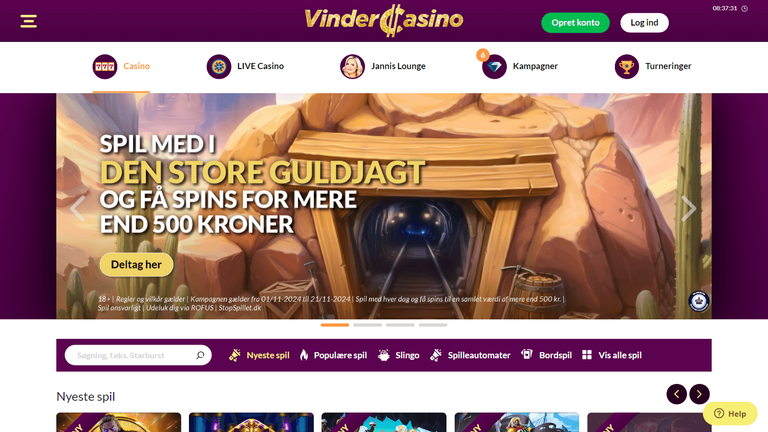 vindercasino_homepage_desktop