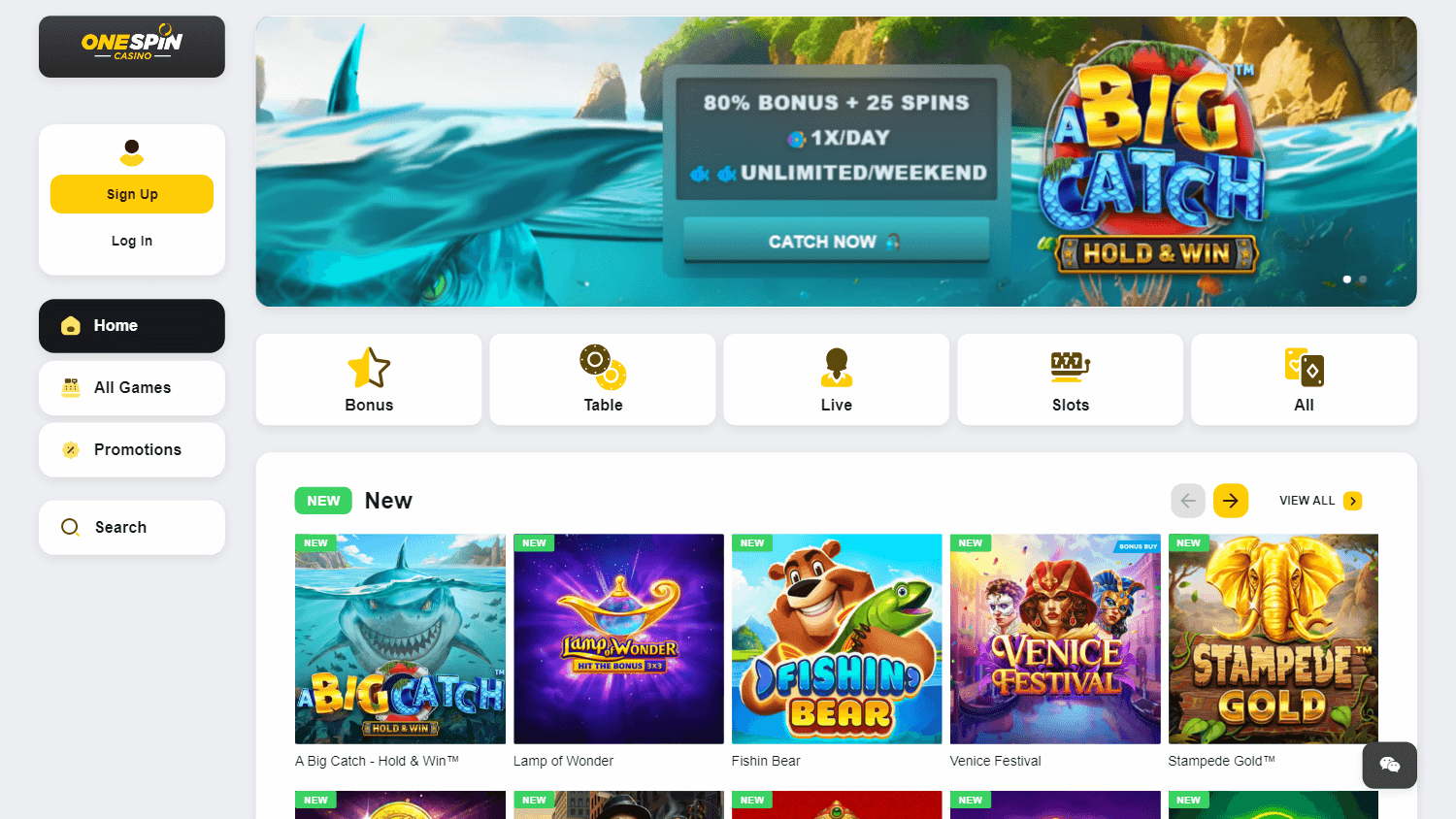 one_spin_casino_homepage_desktop