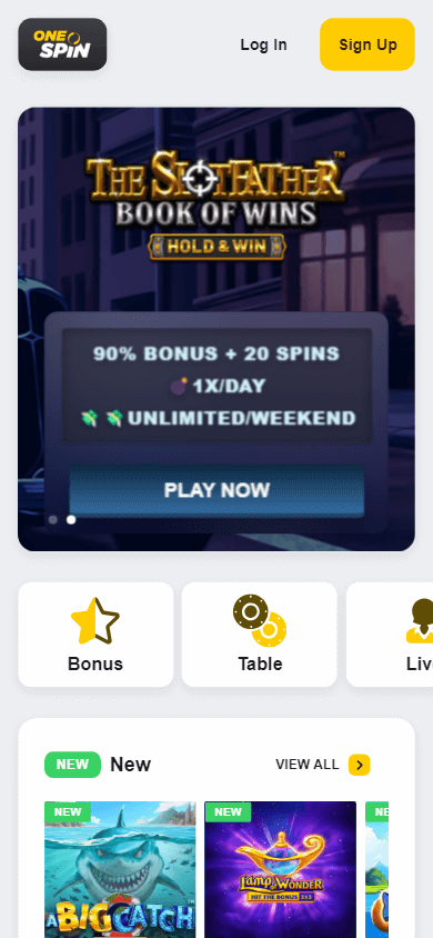 one_spin_casino_homepage_mobile