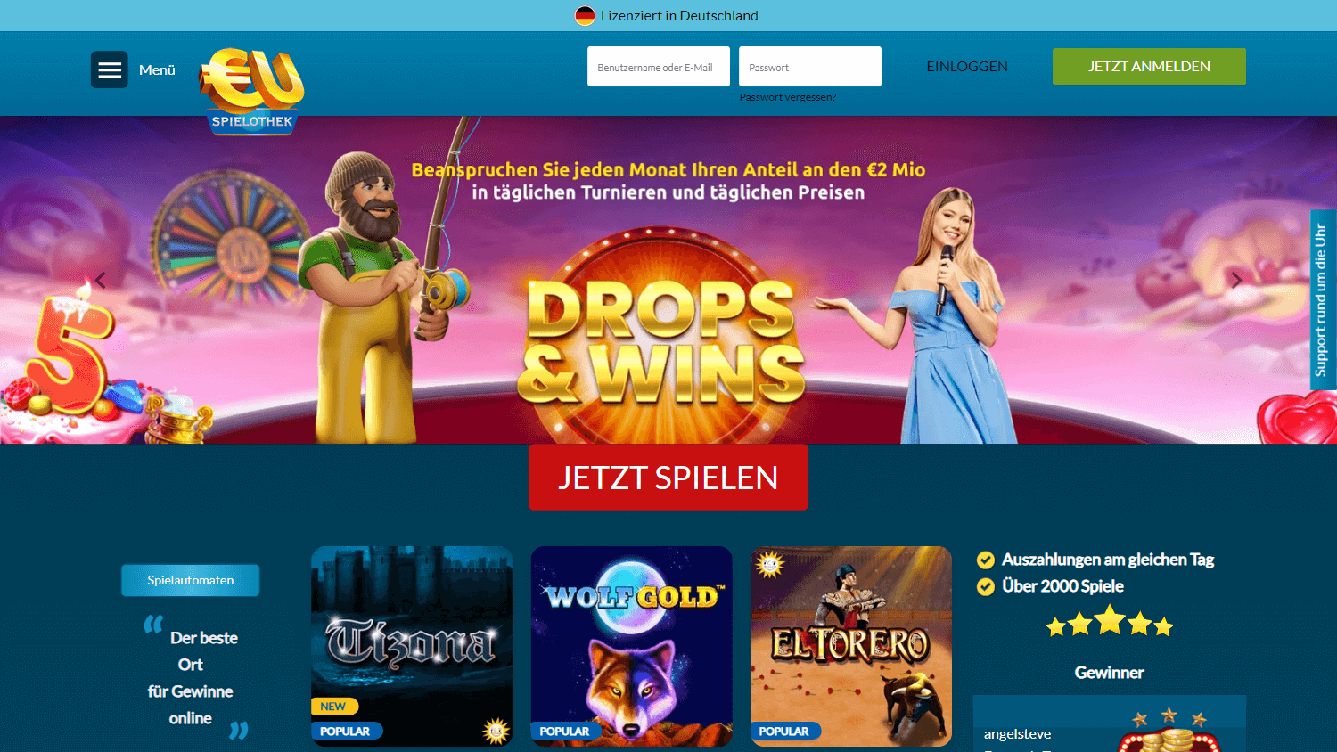 euspielothek_casino_homepage_desktop