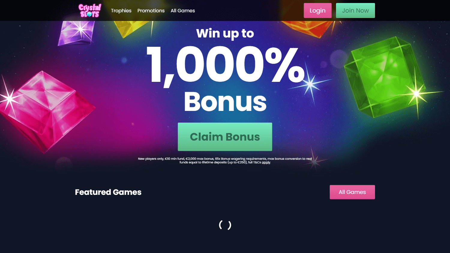 crystal_slots_casino_ie_homepage_desktop