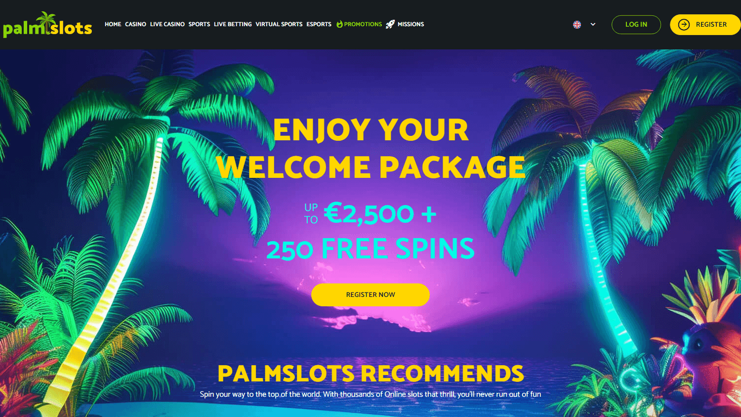 palmslots_casino_homepage_desktop