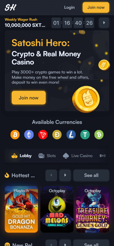 satoshi_hero_casino_homepage_mobile