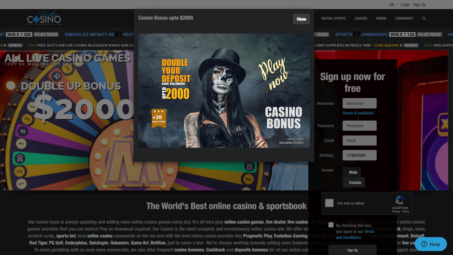 hustles_casino_homepage_desktop