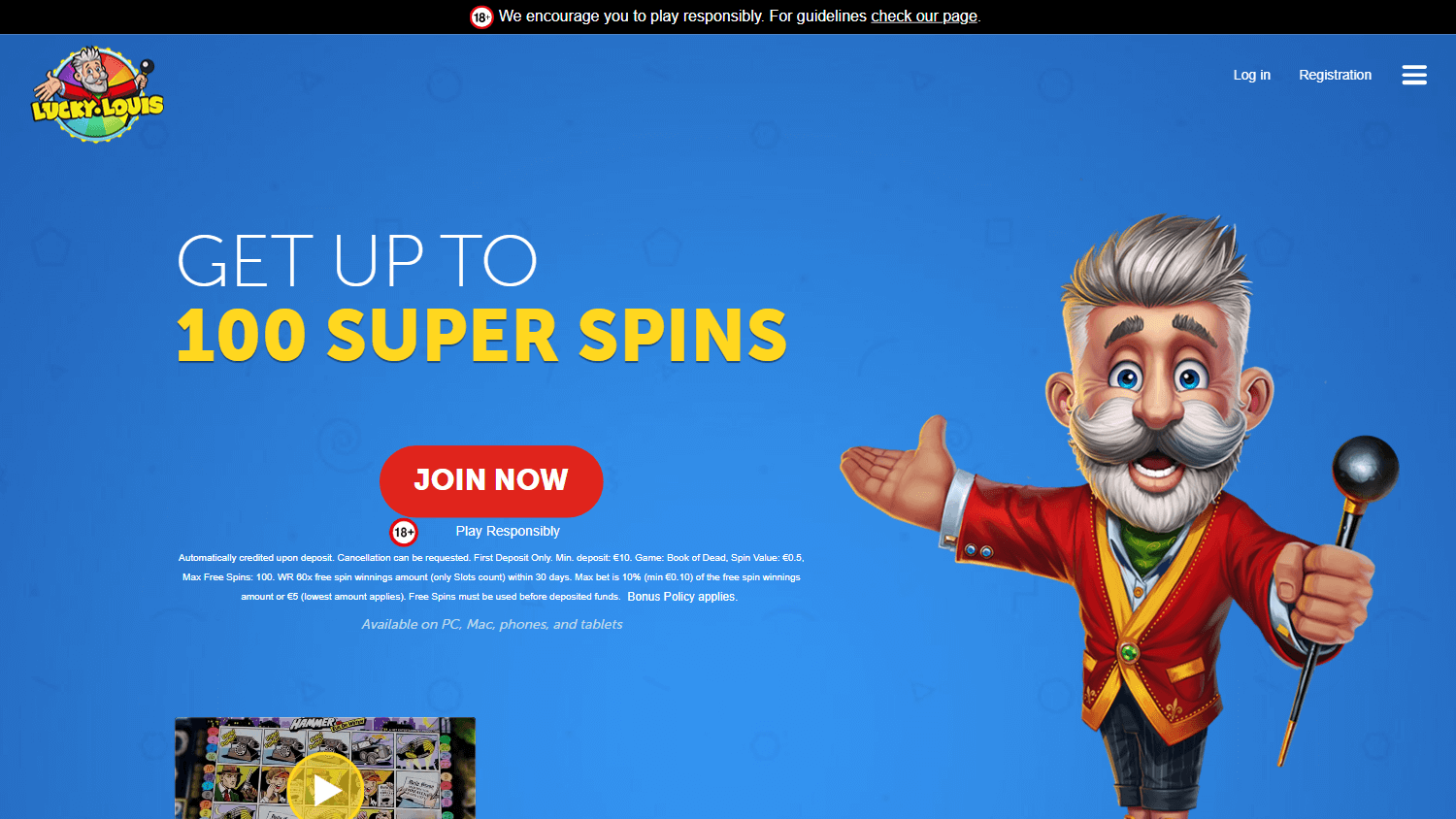 luckylouis_casino_homepage_desktop