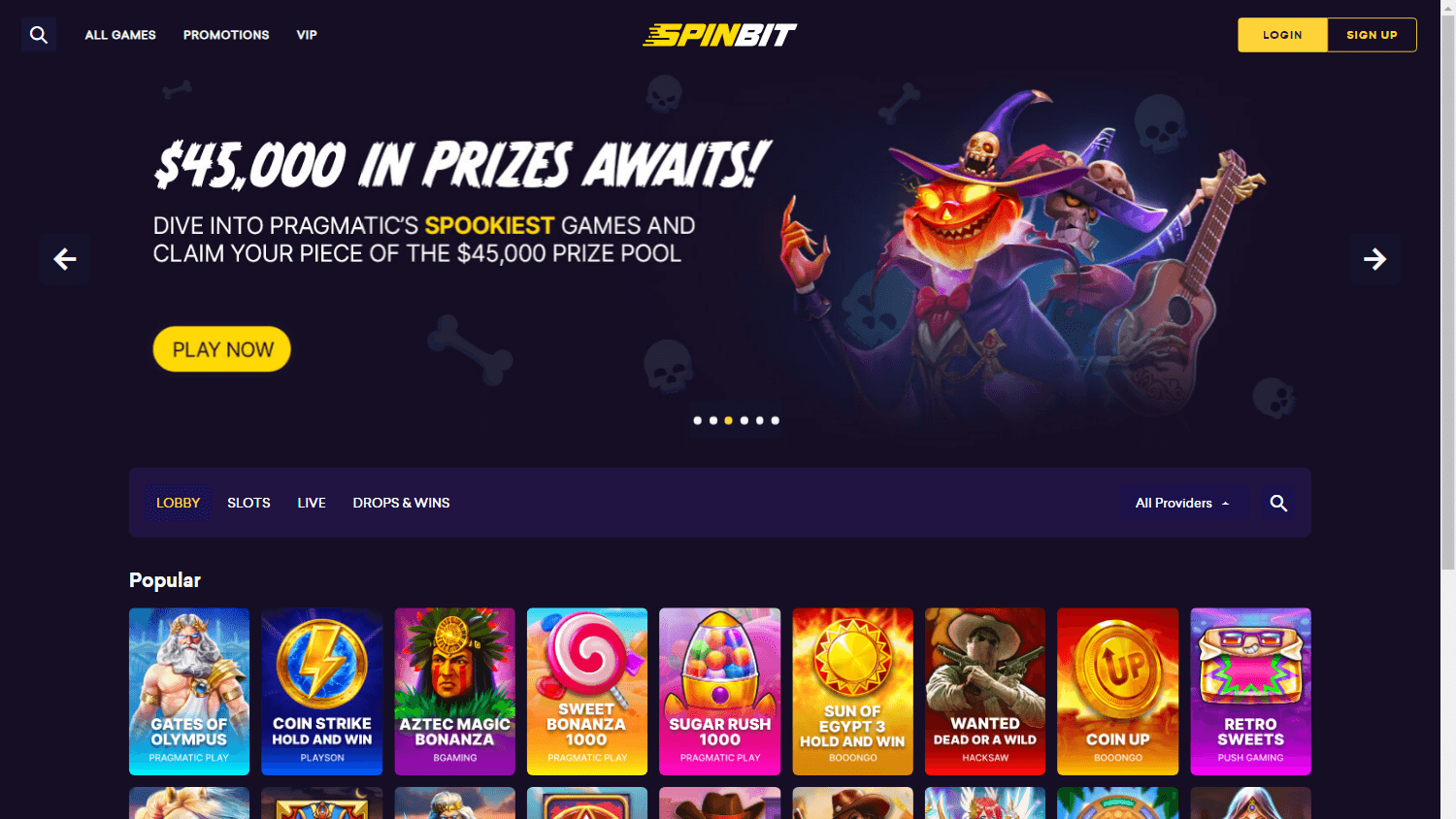 spinbit_casino_homepage_desktop