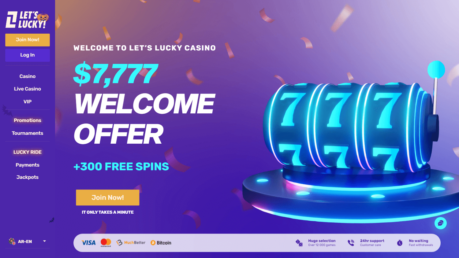 letslucky_casino_homepage_desktop