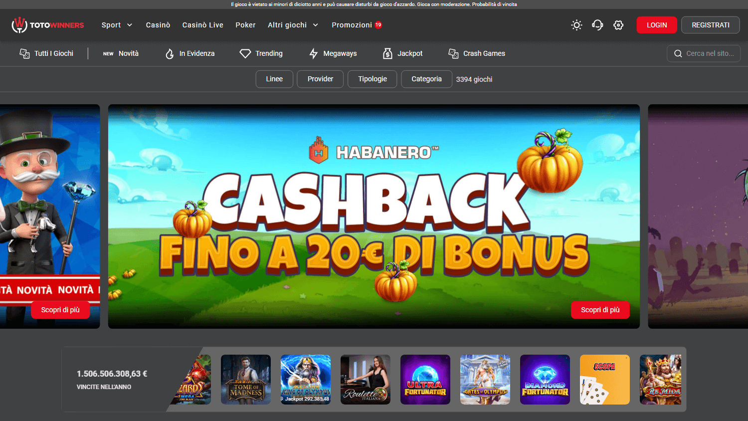 totowinners_casino_homepage_desktop