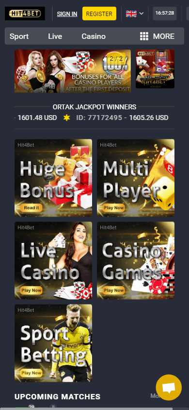 hit4bet_casino_homepage_mobile