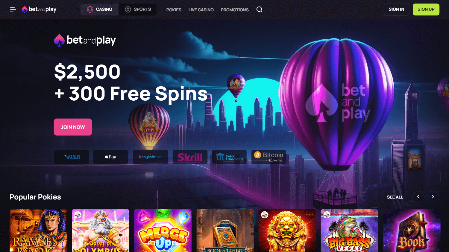 betandplay_casino_homepage_desktop