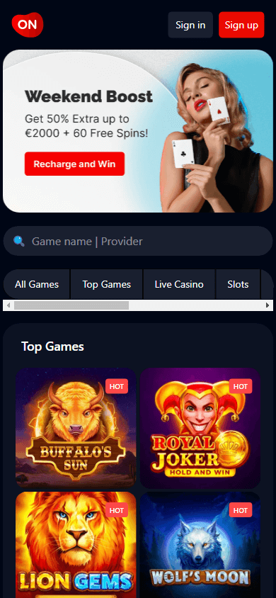 onluck_casino_homepage_mobile