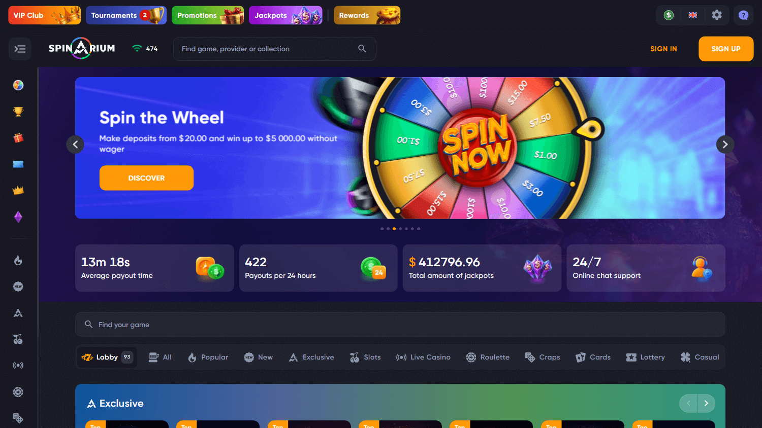 spinarium_casino_homepage_desktop