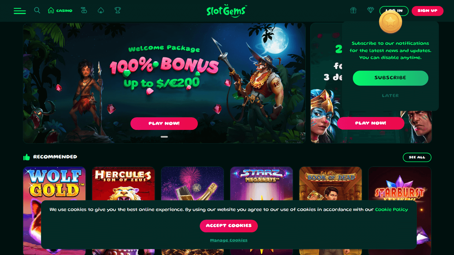 slotgems_casino_homepage_desktop