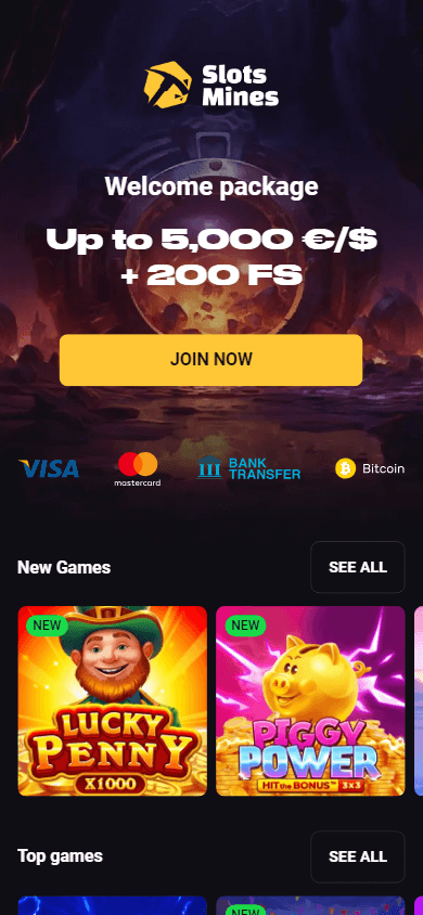 slotsmines_casino_homepage_mobile