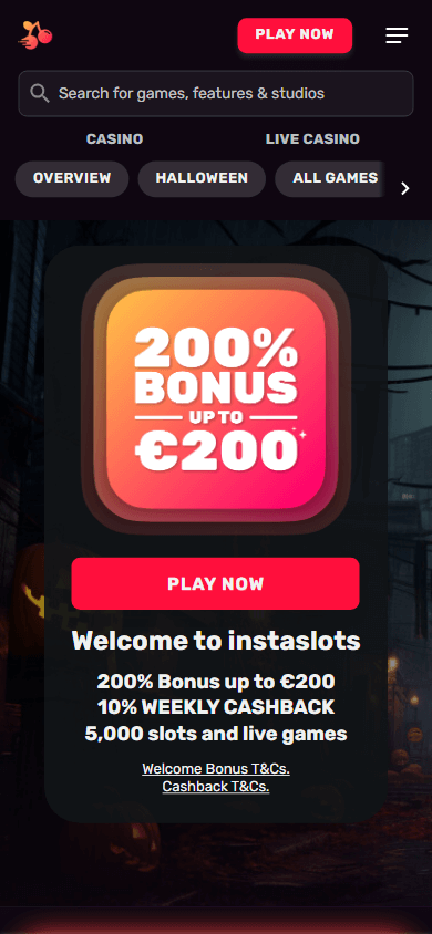 instaslots_casino_homepage_mobile