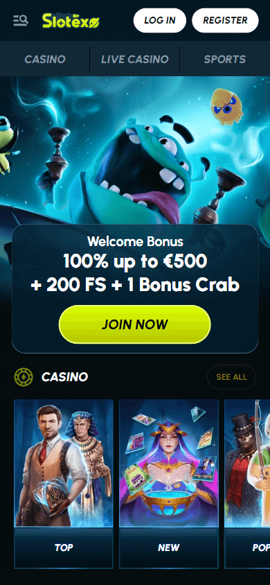 slotexo_casino_homepage_mobile