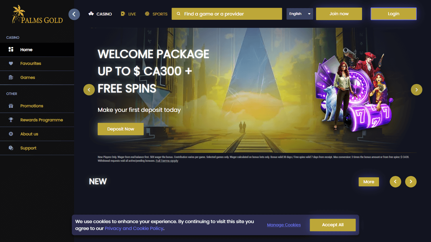 palmsgold_casino_homepage_desktop