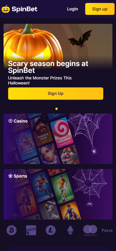 spinbet_casino_homepage_mobile