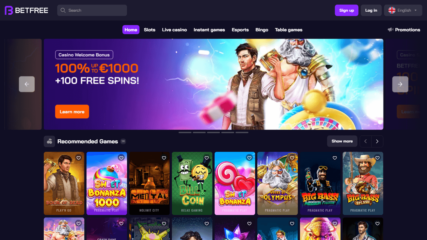 betfree_casino_homepage_desktop