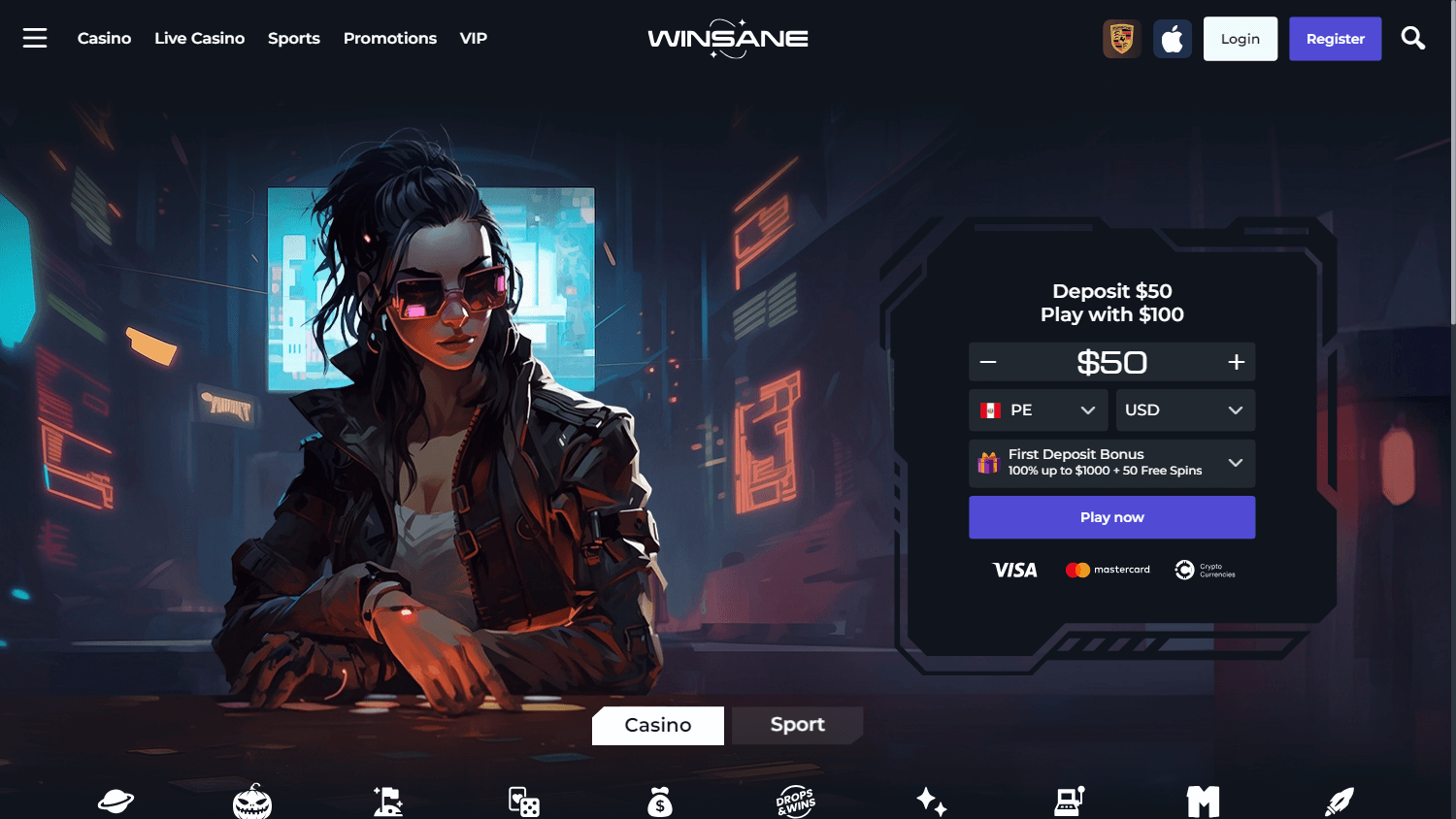 winsane_casino_homepage_desktop