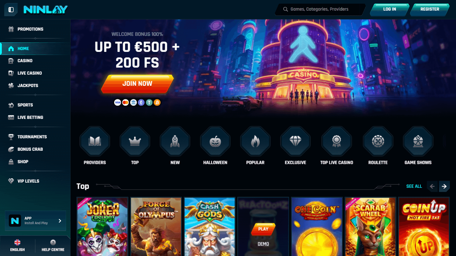 ninlay_casino_homepage_desktop