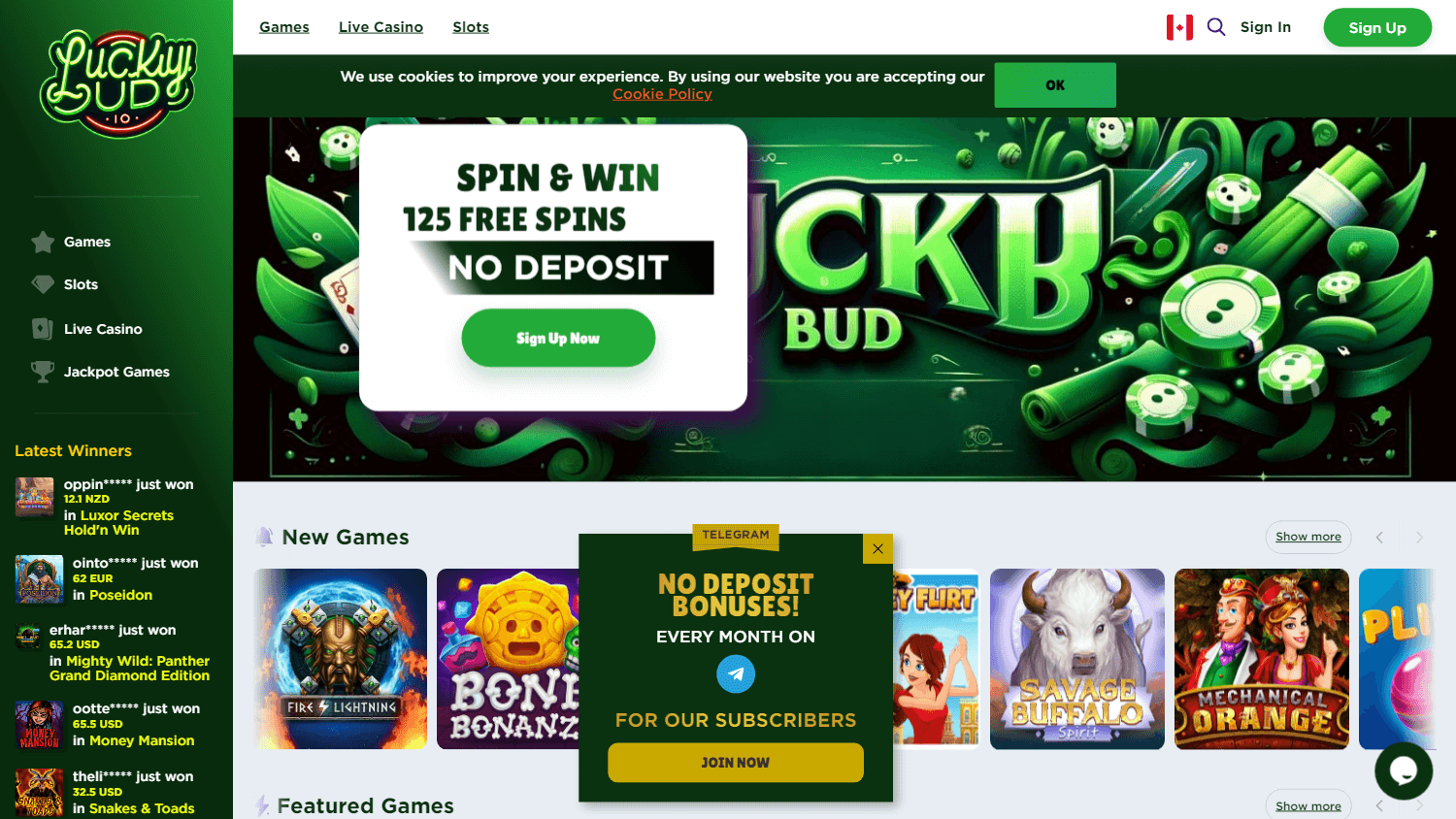 luckybud_casino_homepage_desktop