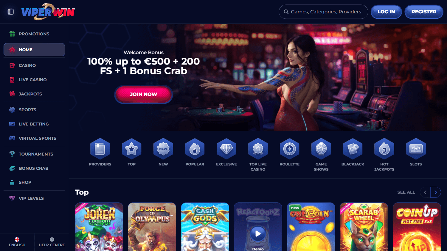 viperwin_casino_homepage_desktop