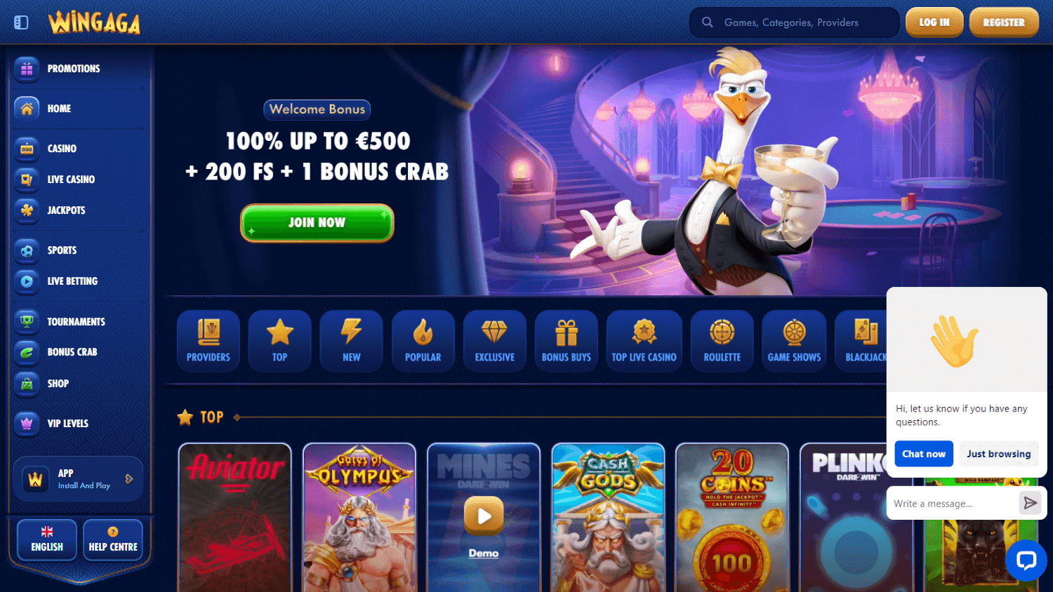 wingaga_casino_homepage_desktop