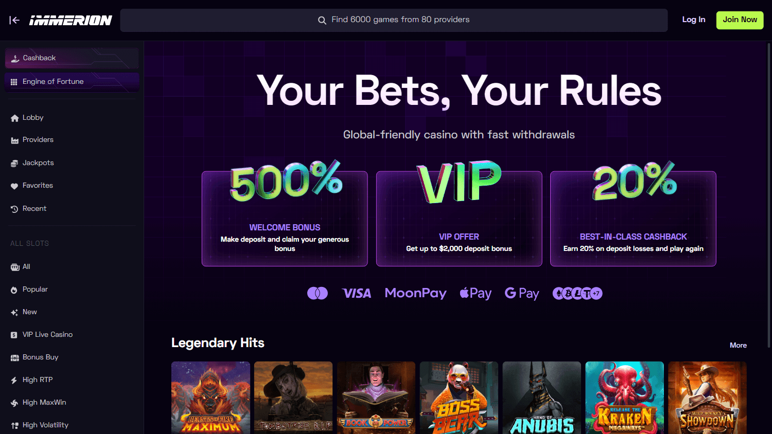 immerion_casino_homepage_desktop