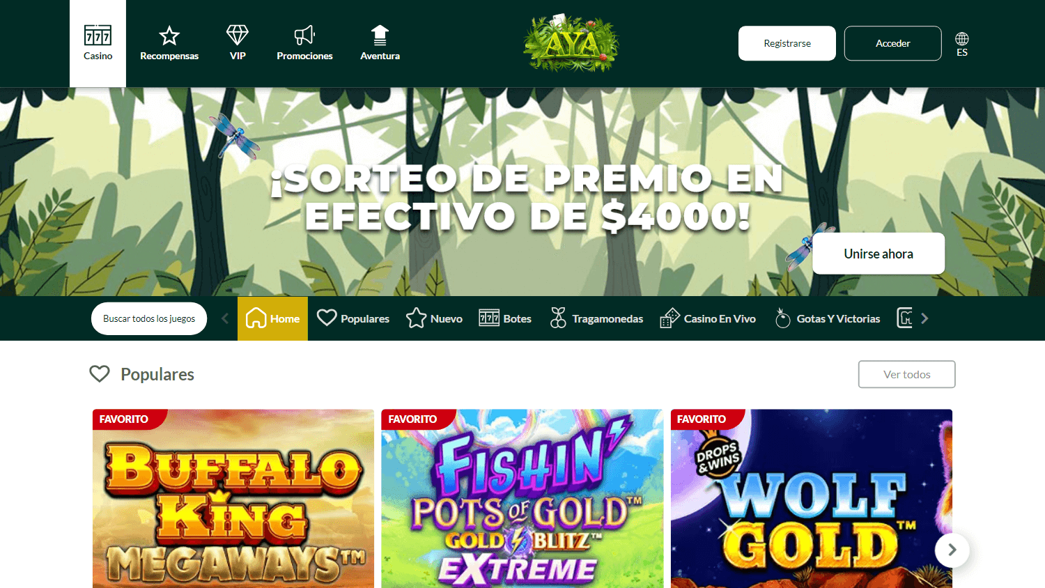 jungle_spins_casino_homepage_desktop