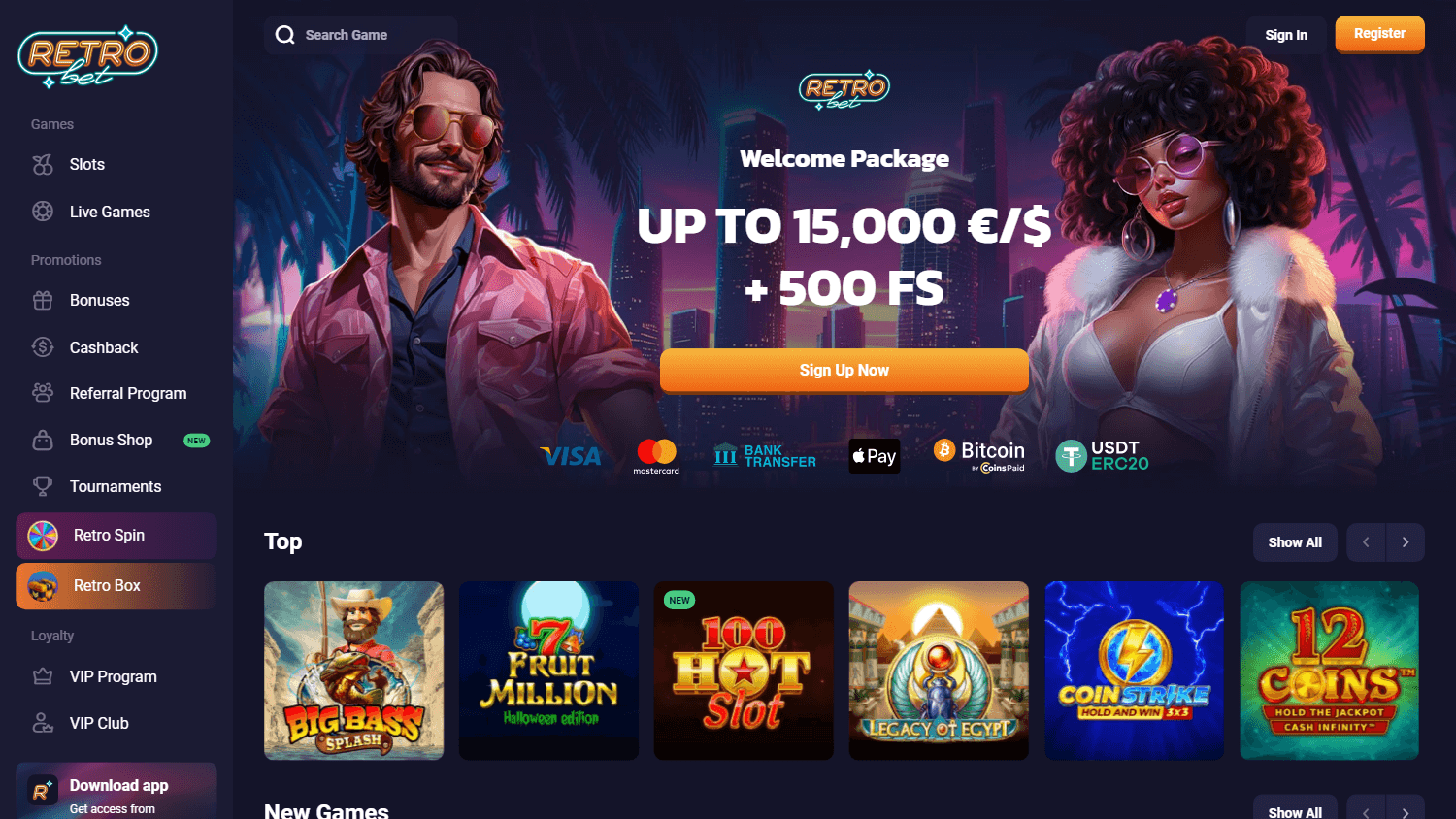 retro_bet_casino_homepage_desktop