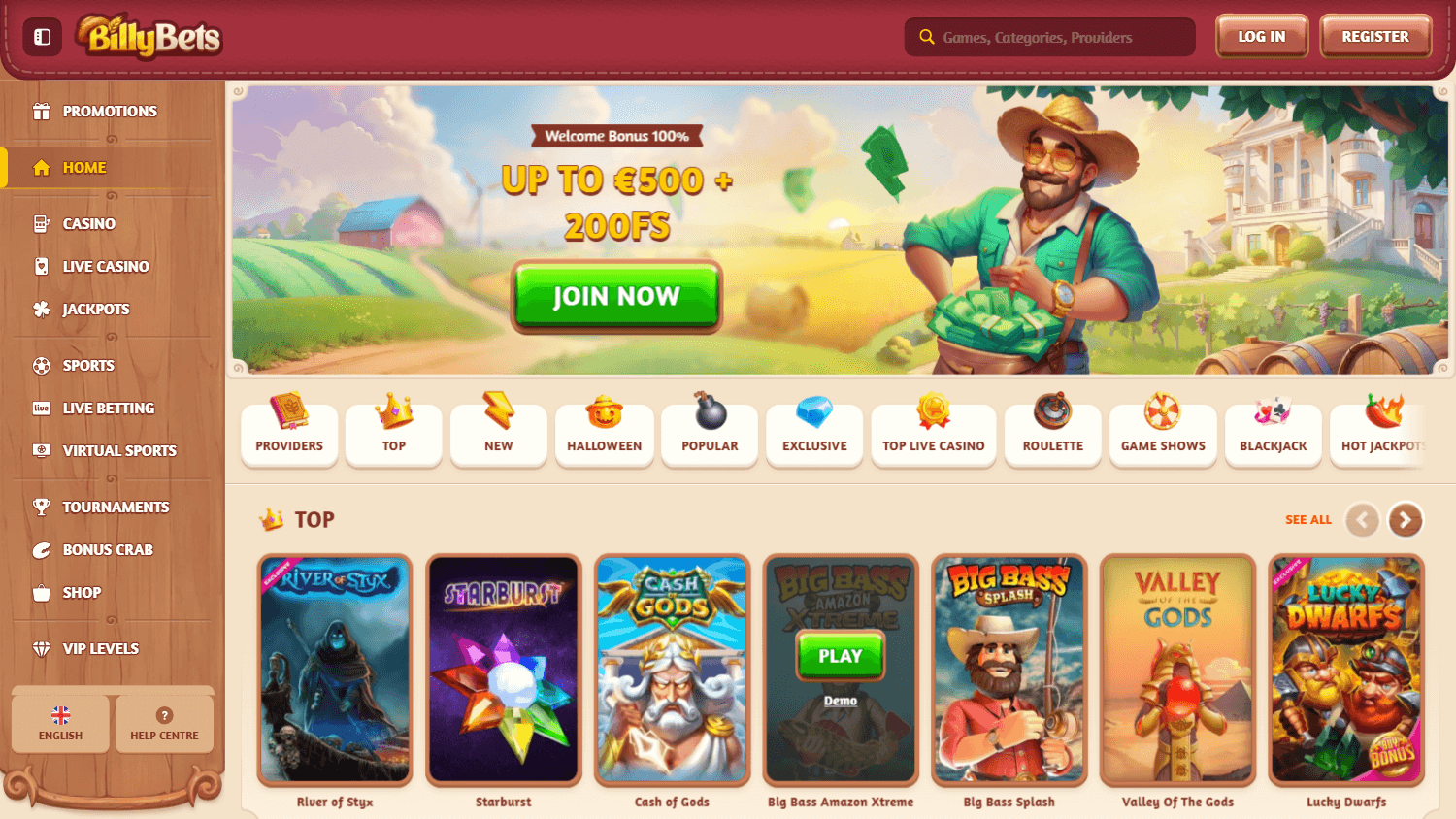 billybets_casino_homepage_desktop