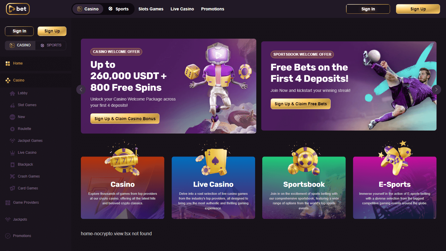 playbet.io_casino_homepage_desktop