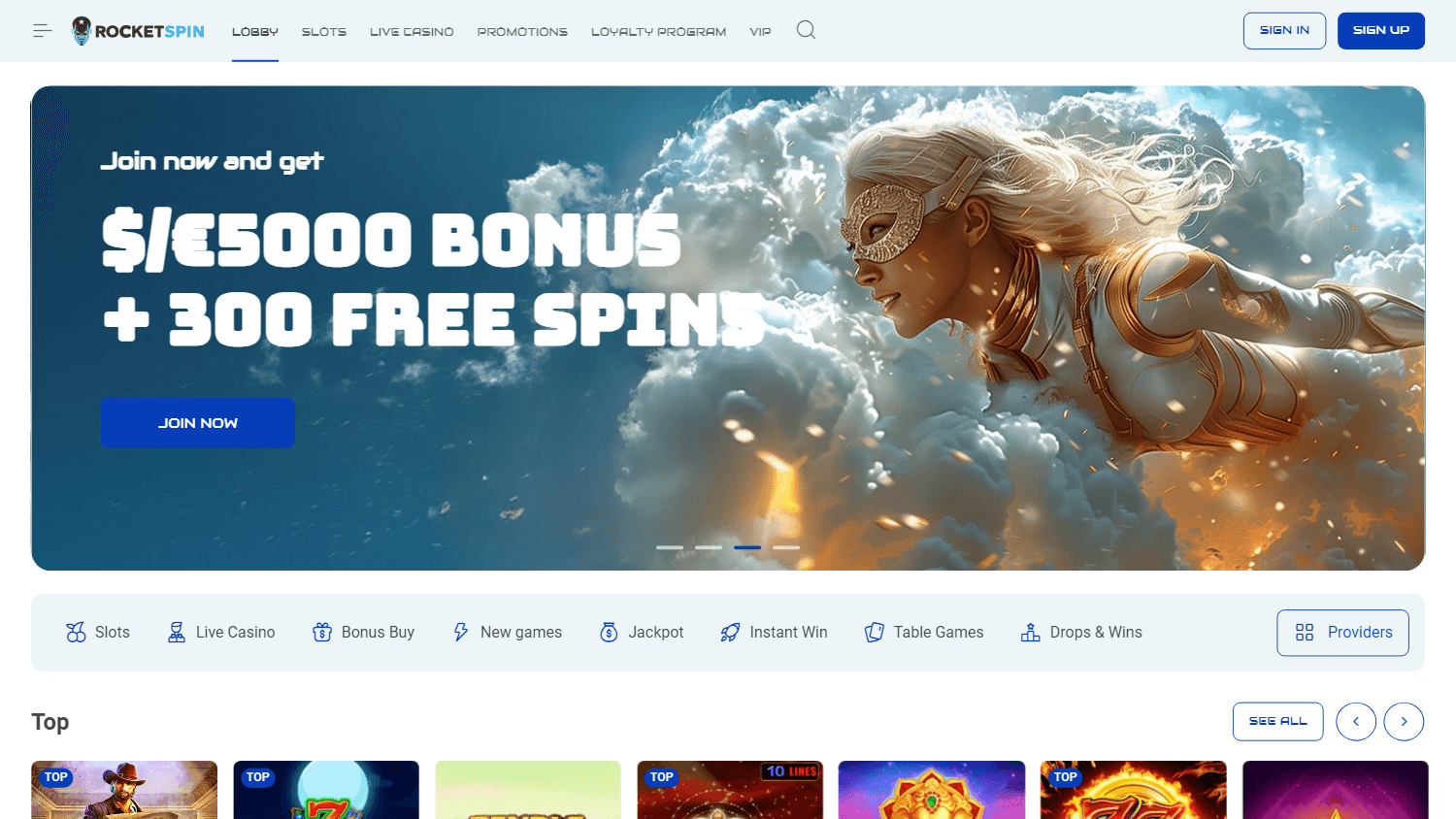 rocket_spin_casino_homepage_desktop