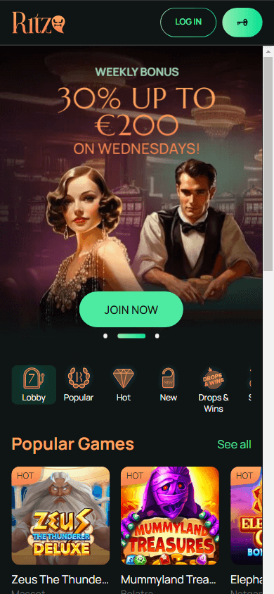 ritzo_casino_homepage_mobile