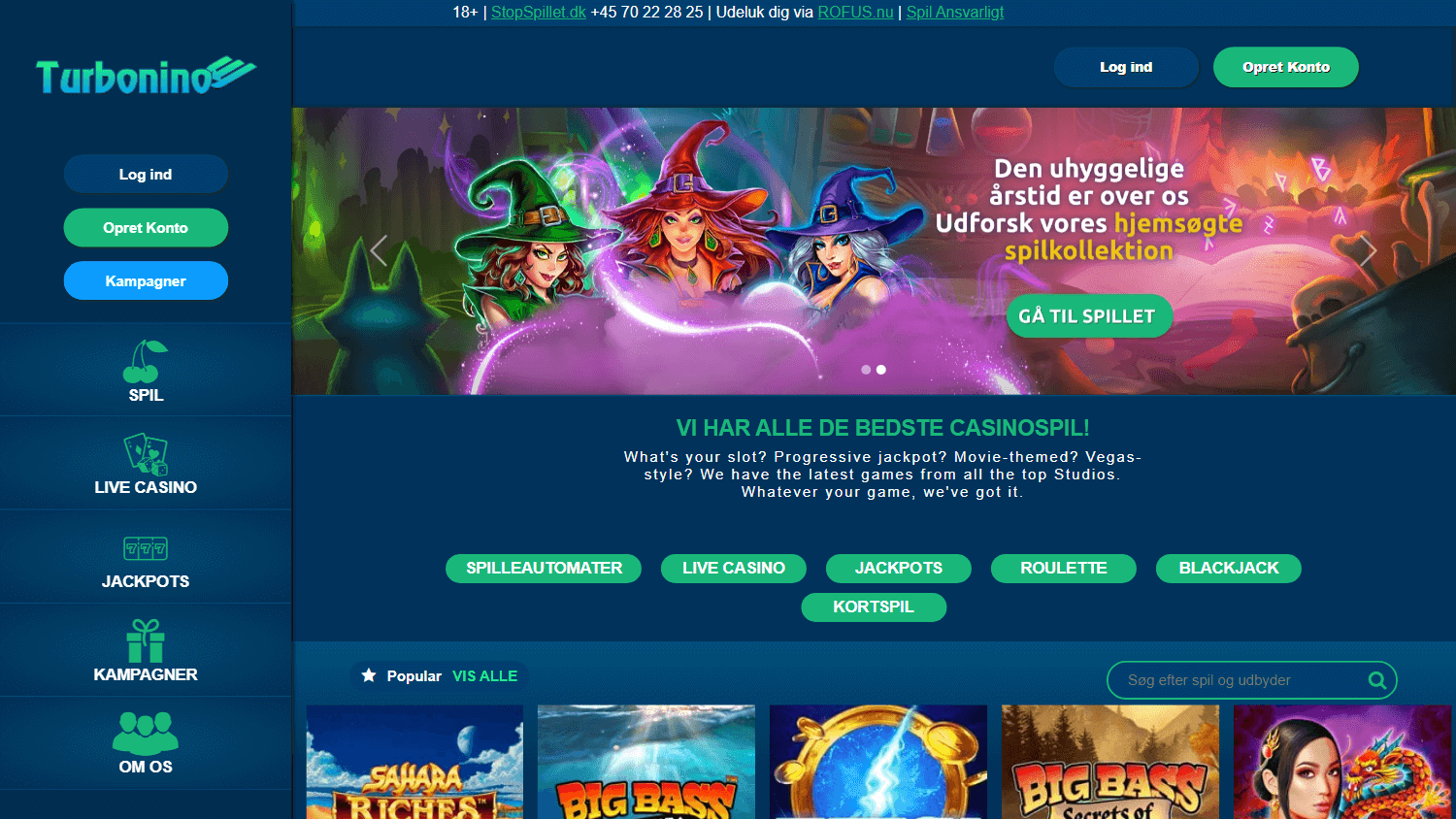 turbonino_casino_dk_homepage_desktop
